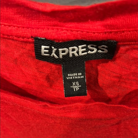 Express Red Fitted Short Sleeve T-Shirt - Picture 2 of 5
